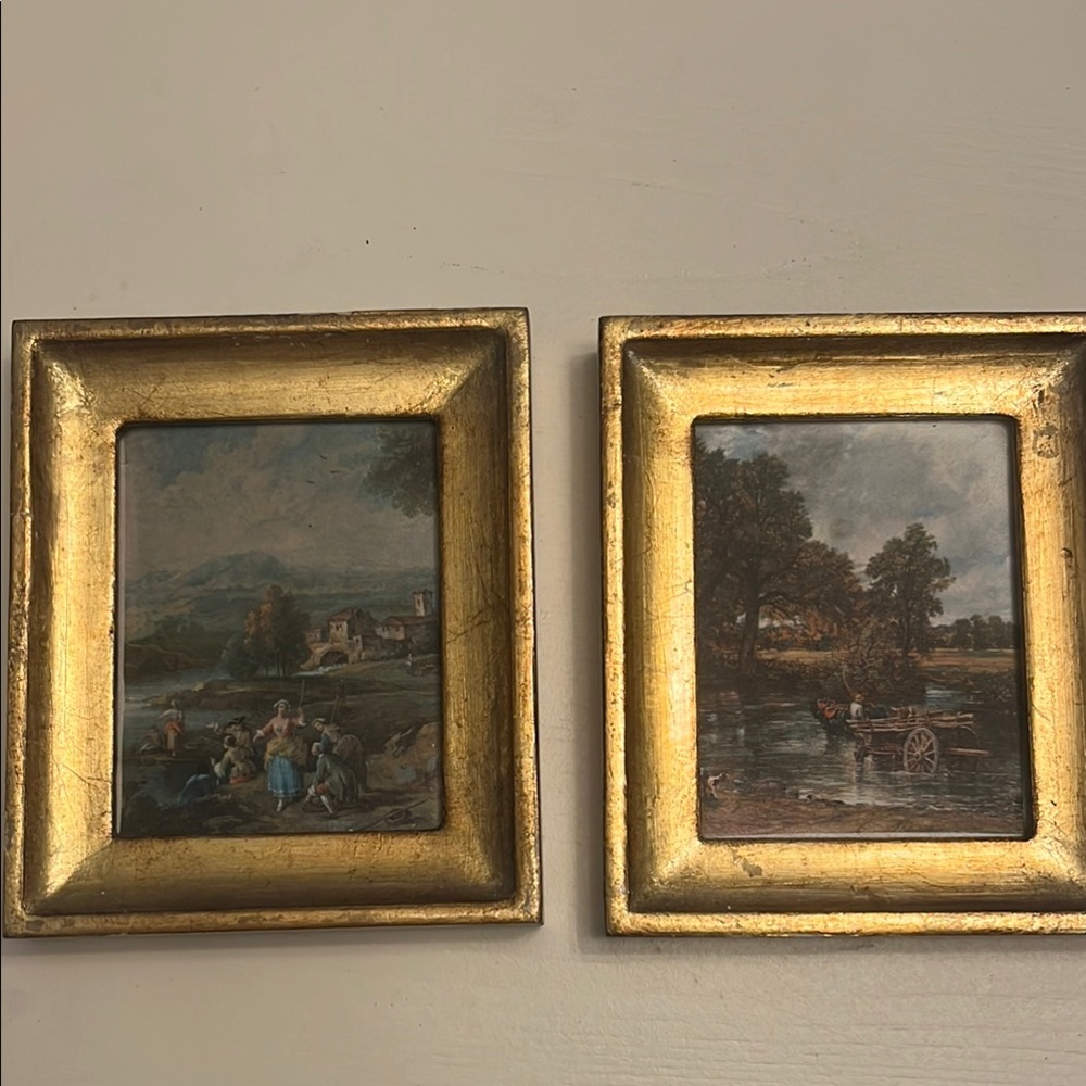 Antique Gold Framed Florentia Paintings